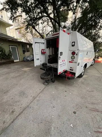 Magnet Plumbing service vehicle on-site for Slab Leak Repair in Cocoa Beach